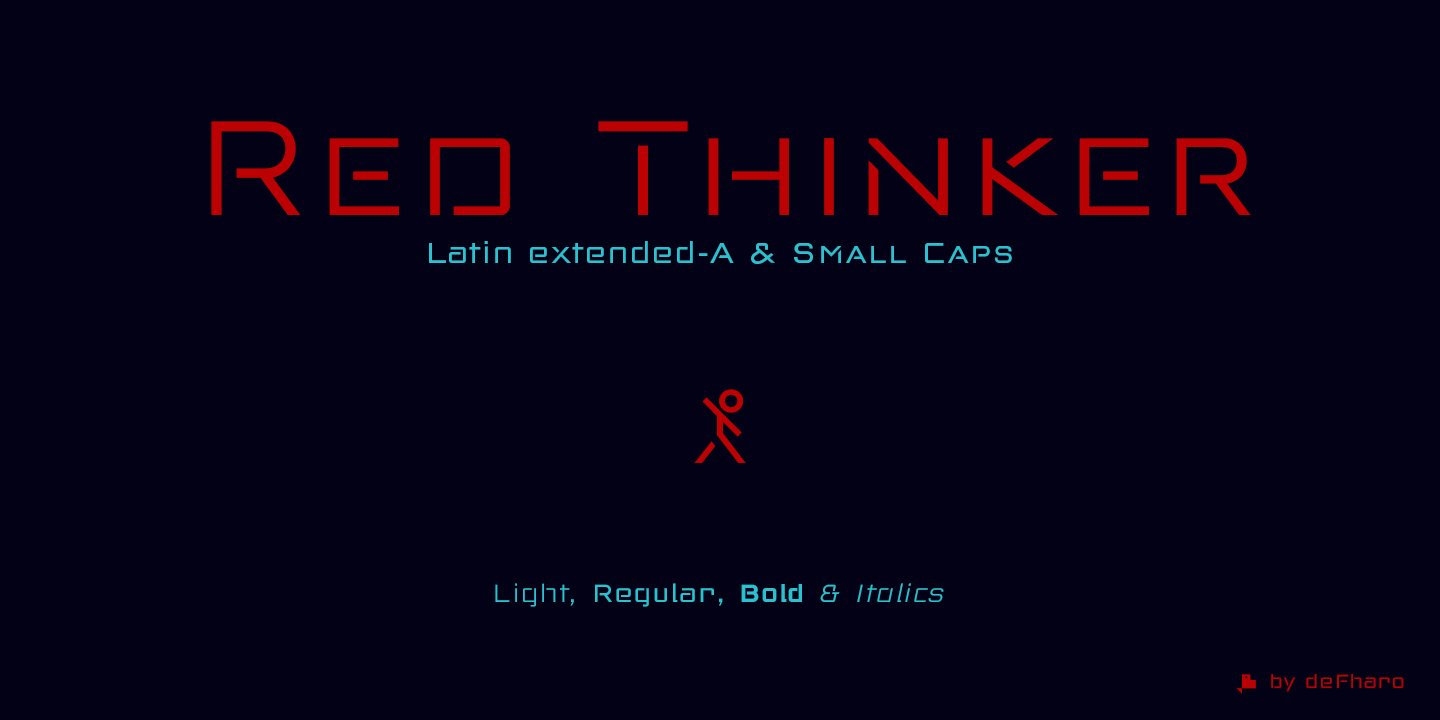Ejemplo de fuente Red Thinker Light Italic